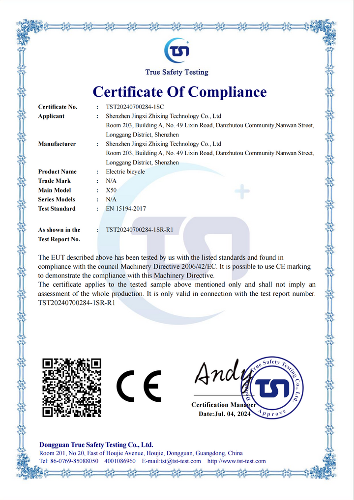 JANSNO X50 CE Certification