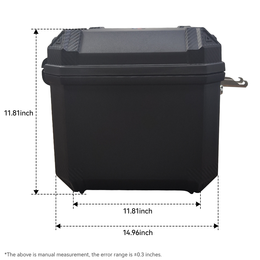 The side view of the rear cargo box size for jansno x60
