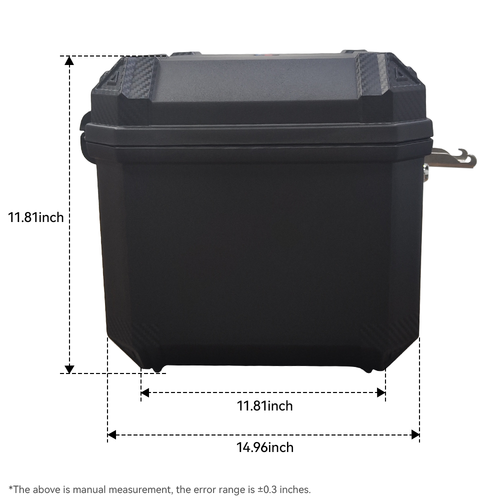 The side view of the rear cargo box size for jansno x60